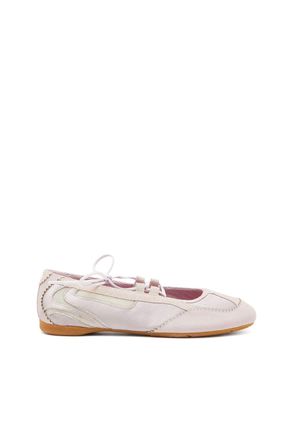 Diesel D-Mile - Lace-up ballerina flats in leather and mesh - Flats - Woman - Pink