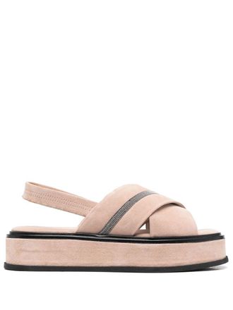 Fabiana Filippi criss-cross strap platform sandals - Neutrals
