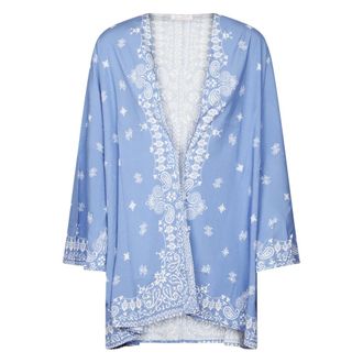 MC2 Saint Barth Short Dresses, female, Blue, Size: XS/S Milos Kimono Jacket