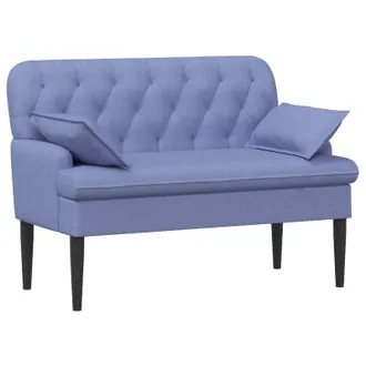 vidaXL Loveseat Con Bottoni Imbottiti Blu Jeans 111 X 68 X 80 Cm Vidaxl