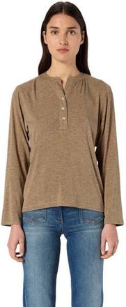 Gerard Darel Hugue Long Sleeve Top in Camel at Nordstrom, Size X-Large