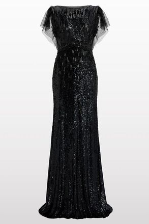 Jenny Packham Magnolia Sequin-Embellished Dress in Liquorice at Nordstrom, Size 12 Uk