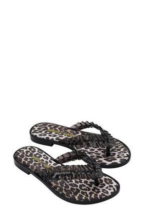 Melissa x Ganni Slim Flip Flop in Black at Nordstrom, Size 10