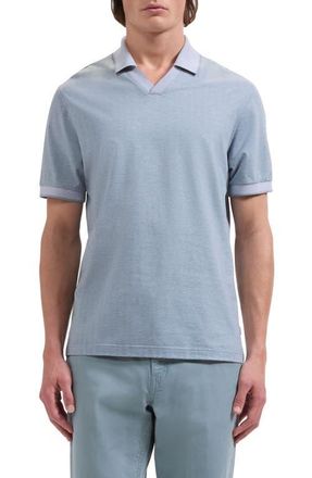Bugatchi Tipped Johnny Collar Polo in Shark at Nordstrom, Size Xx-Large