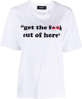 Dsquared2 slogan-print T-Shirt - women - Cotton - S - White