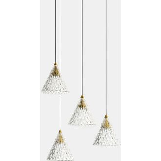 Leds - C4 Leds-C4 Veneto - LED 4 Light Dome Cluster Ceiling Pendant Gold Matt White Dali Dimming 31cm 2075lm 2700K