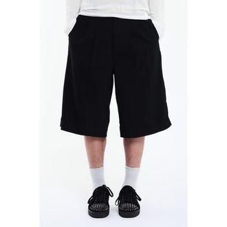 Jaded London Goliath Pleated Oversize Shorts in Black at Nordstrom, Size 30