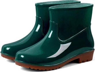 Generic Wellies Boots Womens, PVC Outdoor Ankle Boots, Rain Ladies Wellington Waterproof Work Garden Walking for Women Green