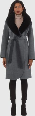 Gorski LORO PIANA WOOL STROLLER WITH DETACHABLE SELECT SHEARLING LAMB COLLAR