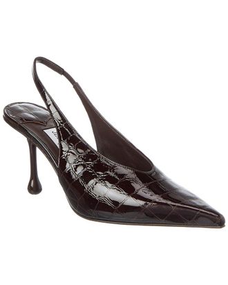 Jimmy Choo London Isa 80 Croc-Embossed Leather Slingback Pump