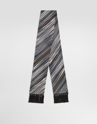 Dolce & Gabbana Striped-print Twill Scarf - Man Scarves And Silks Onesize