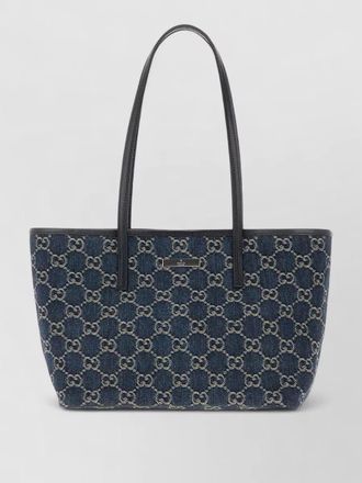 Gucci tote bag dual handles leather trim