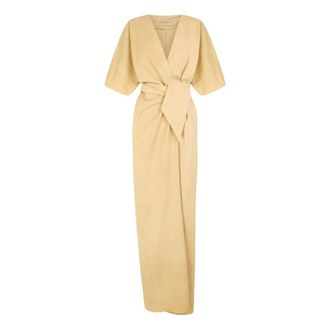 Cortana Kleedjes, Dames, Beige, S, Katoen, Ryo Wrap Dress