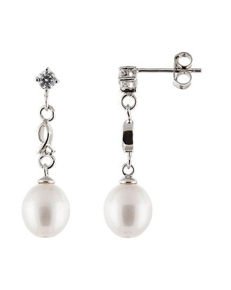 Splendid Pearls Silver 7.5-8Mm Freshwater Pearl Earrings