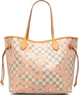 Louis Vuitton Rose Ballerine White Damier Azur Pouch Shoulder Bag Tote Bag (Pre-Owned)