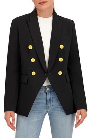 Ookie & Lala Double Breasted Blazer in Black/Gold at Nordstrom Rack, Size X-Large