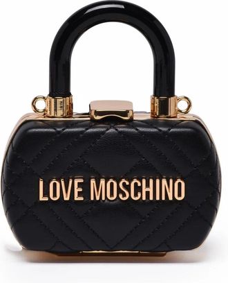 Love Moschino Black Polyurethane Quilted Coin Purse