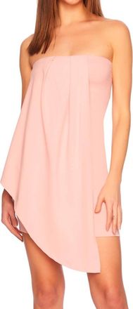 Susana Monaco Asymmetrical Pleat Tube Dress In Ballet Slipper