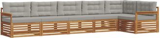 vidaXL Conjunto De Sof&aacute;s De Exterior 6 Uds. Gris Natural Y Claro Vidaxl