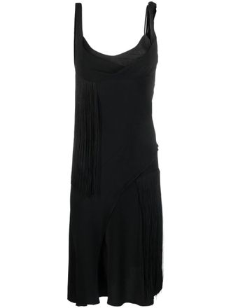 Victoria Beckham Womens Asymmetric Fringe Mini Dress