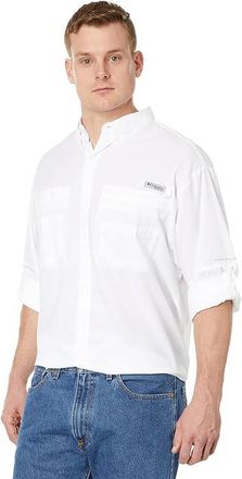 Columbia Big Tall Tamiamitm II Long Sleeves Mens Long Sleeve Button Up White : 2XL Tall, Polyester