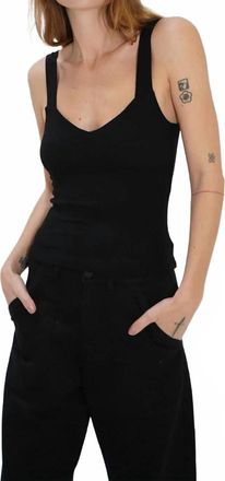 LnA Iva Ribbed Tank Top In Black
