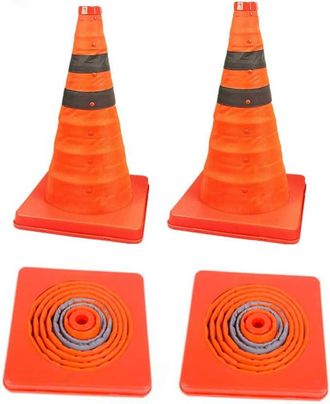 OEM Cono De Tr&aacute;fico Plegable (45 Cm) / Se&ntilde;al De Cono De Tr&aacute;fico / Cono De Seguridad Reflector Desplegable Multiusos, Color Naranja, Tama&ntilde;o: 45 Cm (18 Pulg