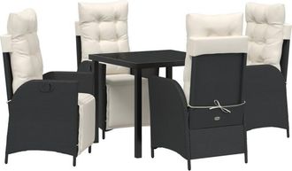 vidaXL Garden Dining Set 5 pcs Black Poly rattan Vidaxl