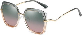 Generic Polarized Sunglasses UV400 Protection for Ladies, Metal Frame with Gradient Lens, Ideal for Travel and Shopping