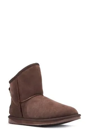 Australia Luxe Cosy Xtra Short Genuine Shearling Bootie in Burnt at Nordstrom Rack, Size 11