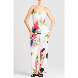 Natori Calypso Charmeuse Pajamas in White Multi at Nordstrom, Size X-Small