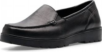 Ara Womens Round Toe Flat Moccasins In Black Leather