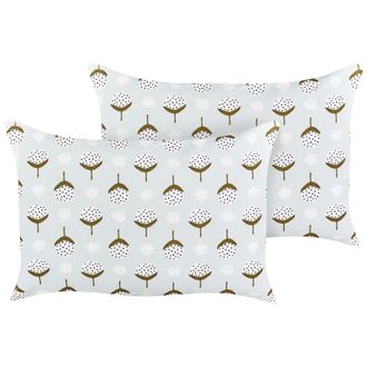 Beliani Conjunto De 2 Cojines De Jard&iacute;n Almohada De Exterior 40 X 60 Cm Poli&eacute;ster Motivo Geom&eacute;trico Verde Claro Cuneo