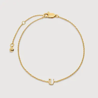 Monica Vinader Gold Initial U Chain Bracelet