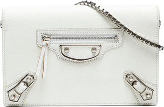 Balenciaga Borsa a tracolla con catena anni 2010 - Bianco