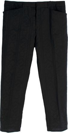 Saint Laurent Black Jacquard Tailored Trousers Size 36