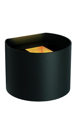 Lucide Foco de pared de metal con 2 LED integrado, negro