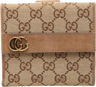 Gucci Pre-owned Canvas Portemonnee - Dames - Vintage Accessoires - Beige - ONE Size - Leer - Vintage
