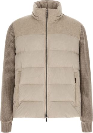 Moorer Mens Beige Wool Full-Length Jacket Clothing