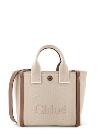 Chloé Chloé Carry Canvas Crossbody Bag With Oversized Logo On The Front-Donna