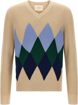 Ballantyne Beige Argyle Pattern Sweater