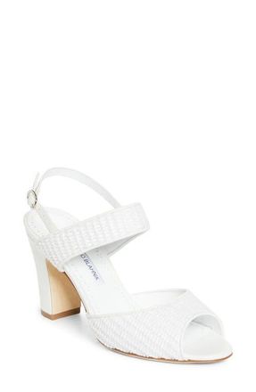 Manolo Blahnik Khiko Slingback Sandal in White at Nordstrom, Size 10.5Us