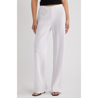 Reformation Gale High Waist Linen Pants in White at Nordstrom, Size X-Small