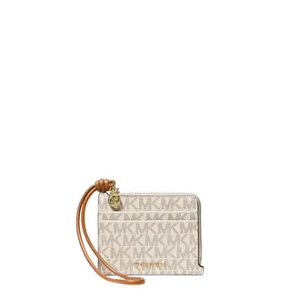 Michael Kors Wallets & Cardholders, female, Beige, Size: ONE SIZE Jet Set Small Signature Logo Card Case Wristlet