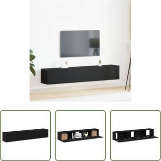 vidaXL Armadi per TV - Set mobile TV 2 pcs Rovere Nero Legno multistrato