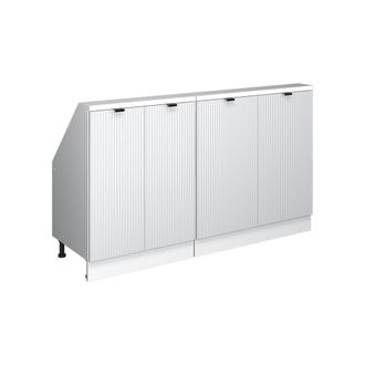 Vicco Conjunto De Armarios Para Techo Inclinado Rion, Ondulaci&oacute;n Blanca, 140 Cm Lote De 2, Vicco