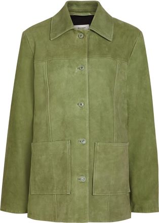 Reformation Veda Lincoln Panelled Suede Jacket - Green - S (UK8-10 / S)