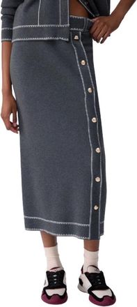 Liu Jo Rokken, Dames, Grijs, XS, Wol, Midi Rok