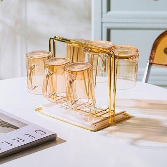 OEM Escurridor De Tazas De Metal - 6 Ganchos - Color Dorado