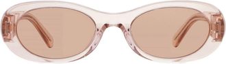 Miu Miu Dark Brown Oval Ladies Sunglasses MU 06ZS 13T1P1 50